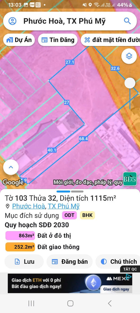 bán 1100mv 200 thổ cư phước hoà phú mỹ hcm