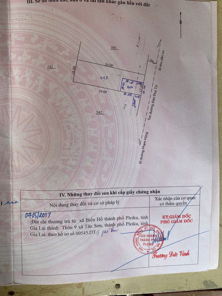 CHÍNH CHỦ BÁN ĐẤT ĐƯỜNG ĐÀO DUY TỪ, TÂN SƠN, PLEIKU, GIA LAI