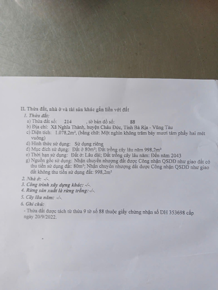 Chủ bán 1000mv góc 2mt nhựa ql56 nghĩa thành hcm