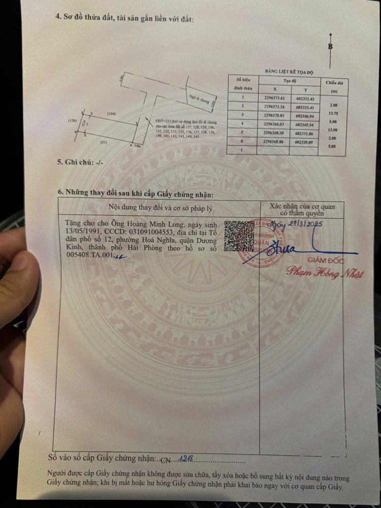 MỞ BÁN 3 LÔ ĐẸP TỔ 12 HÒA NGHĨA – DƯƠNG KINH, GIÁ CHỈ 1X TRIỆU/M²  ZALO 0567 222 555