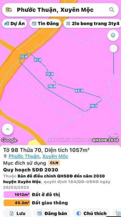 CẦN BÁN LÔ ĐẤT  – GIÁ 2 TỶ 170 TRIỆU