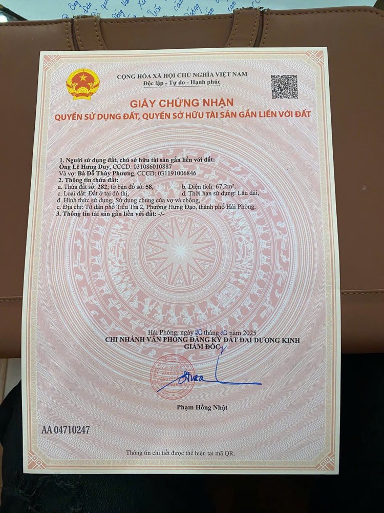 🔥Lô đất hiếm – chưa từng xuất hiện trên thị trường  Tiểu Trà, Hưng Đạo – Dương Kinh  Giá chỉ hơn 2