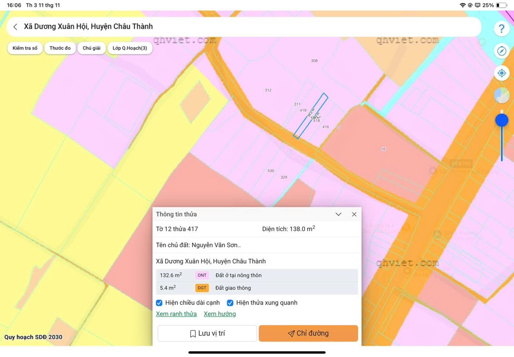 ĐẤT ĐẸP - GIÁ TỐT BÁN ĐẤT FULL THỔ CƯ 138M2 Dương Xuân Hội, Châu Thành Long An