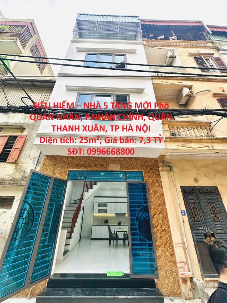 SIÊU HIẾM – NHÀ 5 TẦNG MỚI Phố QUAN NHÂN, P.NHÂN CHÍNH, QUẬN THANH XUÂN, TP HÀ NỘI