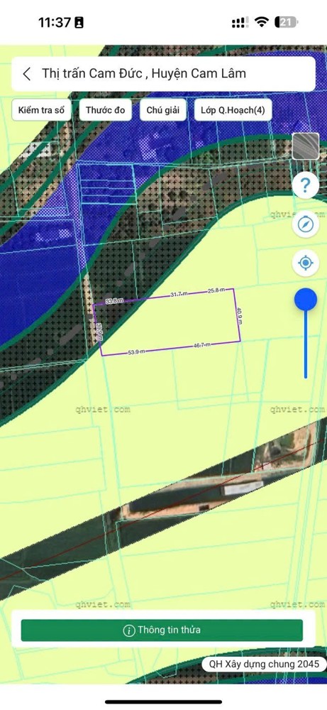 Bán Đất 4324m2 MẶT TIỀN Đường số 4 Cam Thành Bắc, Cam Lâm, Khánh Hòa (chỉ 5 triệu/m²)