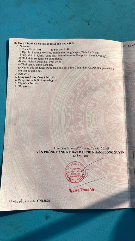 ĐẤT ĐẸP - GIÁ TỐT - Bán GẤP Đất Tây Khánh 5 P.Mỹ Hoà ,Long Xuyên An Giang