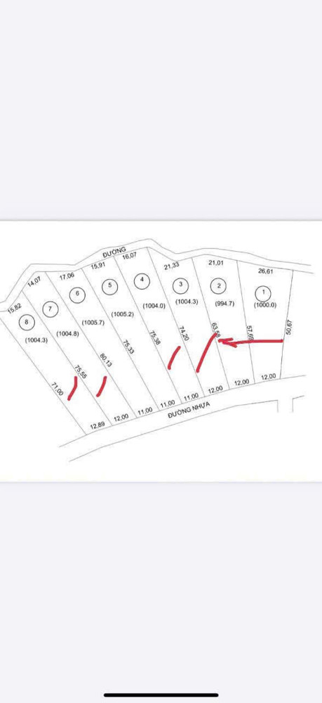 1000m . Có 80 thổ cư . Ngang 11 sâu 83 2mt trước sau