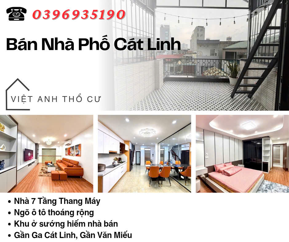 Bán nhà Phố Cát Linh, 7 Tầng, Thang Máy Xịn, Ngõ Ô Tô, Giá: 13.7 Tỷ, Lh: 0396935190
