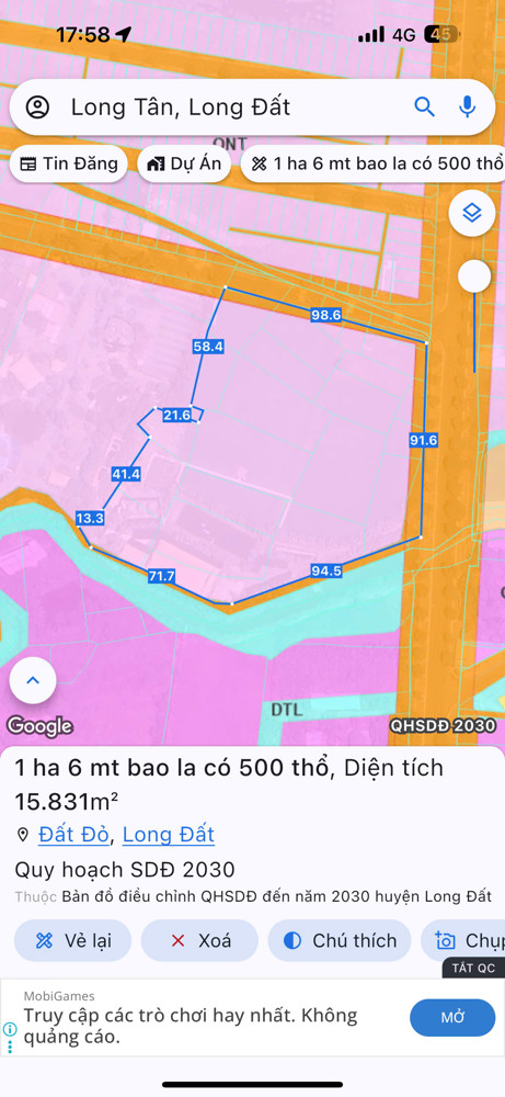 BÁN ĐẤT PHỦ HỒNG 2 MẶT TIỀN – ĐƯỜNG TỈNH LỘ 52 - TẠI LONG TÂN - VŨNG TÀU