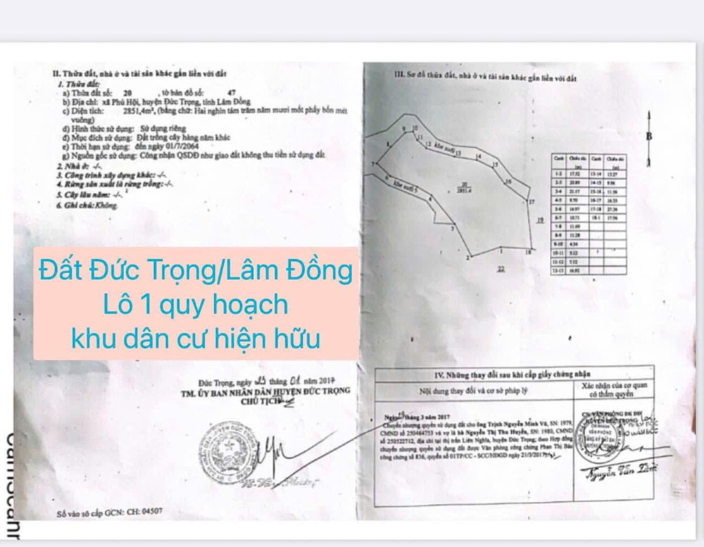 Cần Bán Lô Đất Vị Trí đẹp 1,5ha Thuộc Xã Phú Hội, huyện Đức Trọng, tỉnh Lâm Đồng