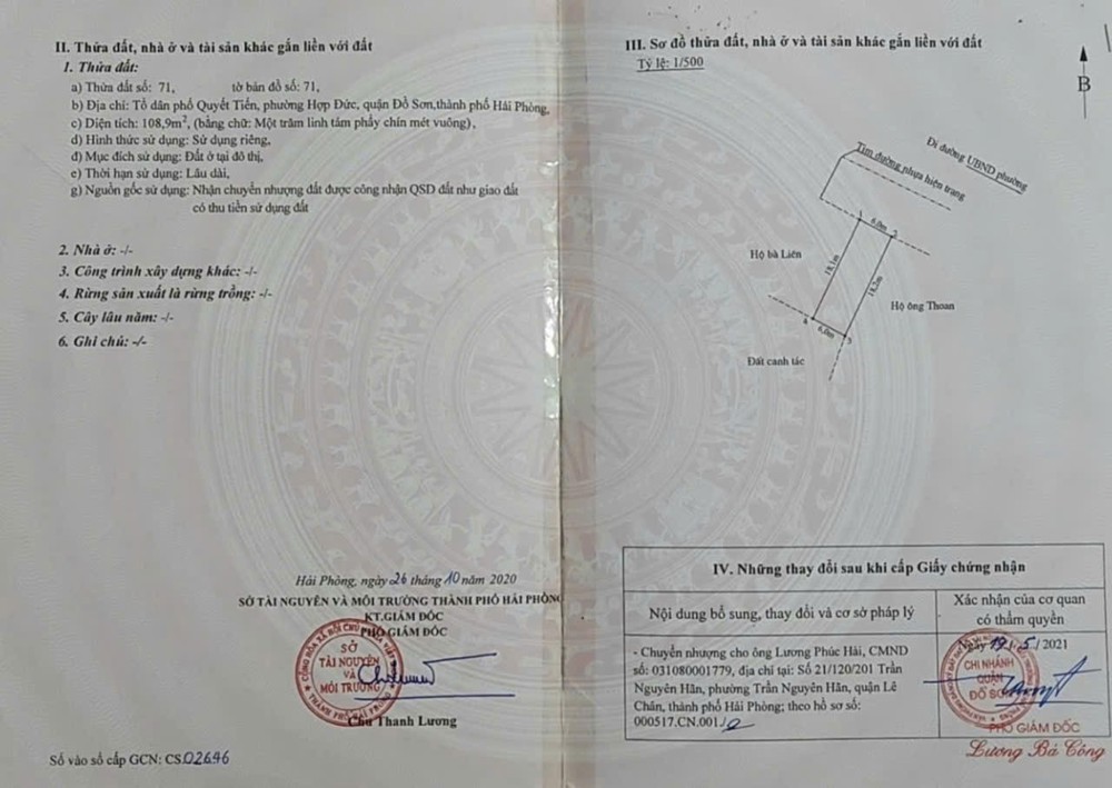 LÔ HOA HẬU 108.9M² – ĐƯỜNG NHỰA QUY HOẠCH 12M – VIEW MƯƠNG THOÁNG – GIÁ 19.X TRIỆU/M² – ZALO 0567