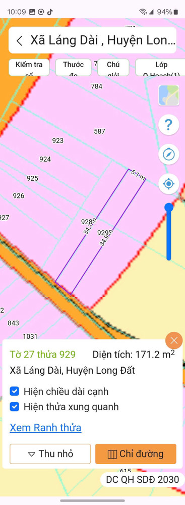 au uỷ ban xã láng dài (1km) chùa phổ đà đi vào, phía tay trái đất đi vào là khu dân cư ạ, đất đã