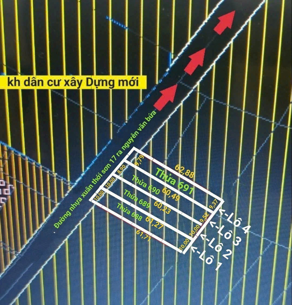 CCG BÁN 4 LÔ ĐẤT LÚA MẶT TIỀN NHỰA – ĐƯỜNG XUÂN THỚI SƠN 17, HÓC MÔN