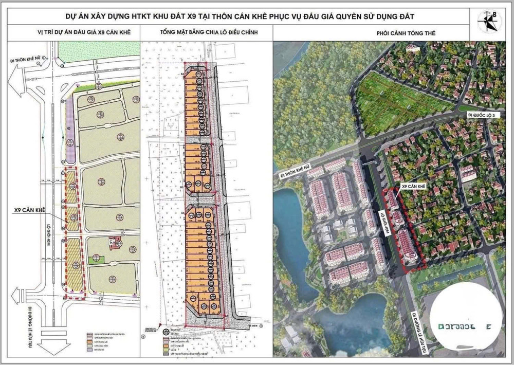 Bán đất đấu giá X9 Cán Khê- Nguyên Khê Đông Anh : mặt đường quy hoạch 40m