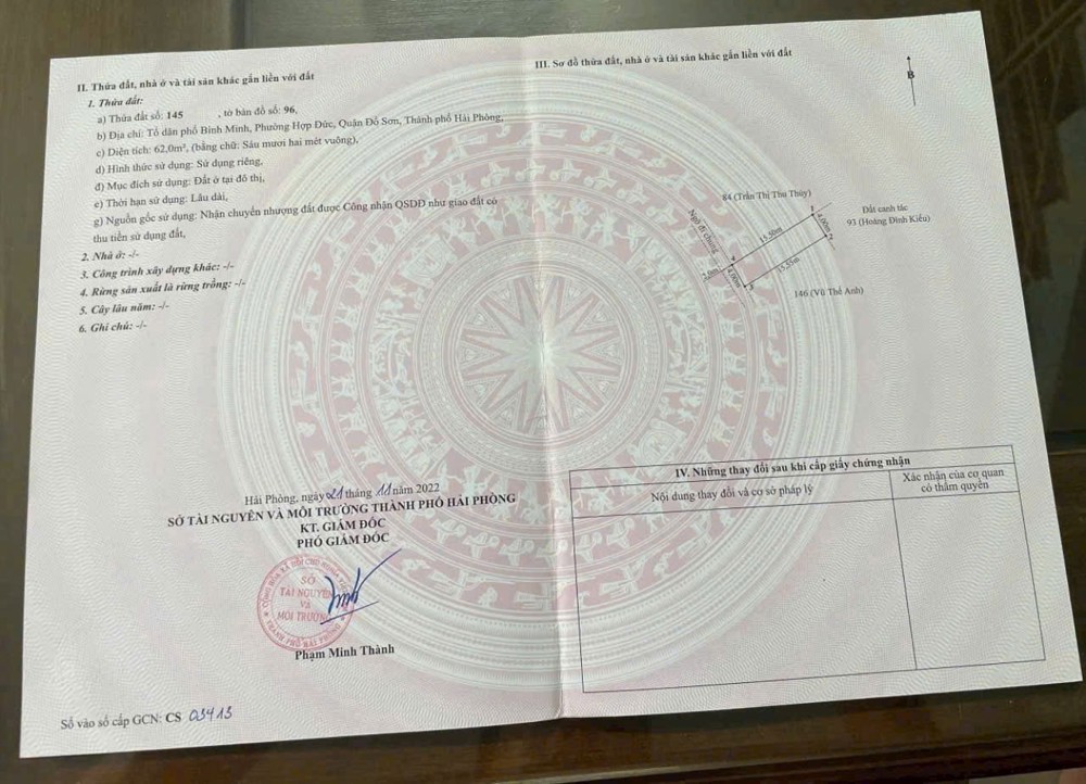 LÔ ĐẤT 62M² TUYẾN 2 BÌNH MINH – GIÁ CHỈ 6XX TRIỆU – HÀNG HIẾM NAM ĐỒ SƠN  ZALO 0567 222 555