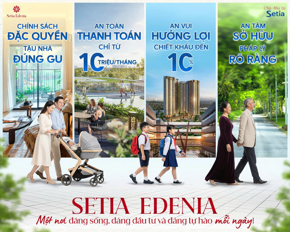 Setia Edenia - khu đô thị Eco Xuân, căn hộ 2PN giá 3 tỷ, thanh toán 15tr/tháng