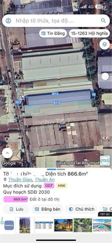 Bán Đất Chính Chủ - Mặt Tiền Đường Phường Thuận Giao, Thuận An, Bình Dương