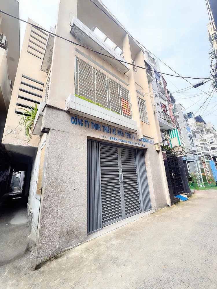 BÁN NHÀ 3 TẦNG HXH CĂN GÓC 2 MẶT ĐƯỜNG TRẦN QUANG DIỆU, P.14, QUẬN 3 - DT ĐẸP 5M NỞ HẬU 6,6M * 19M