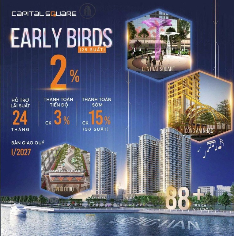 Căn góc 3PN T11  C6-1106 Capital Square 104,28m²  ~80,6tr/m²  2 mặt thoáng Đông–Nam  Giá từ 8,4 tỷ