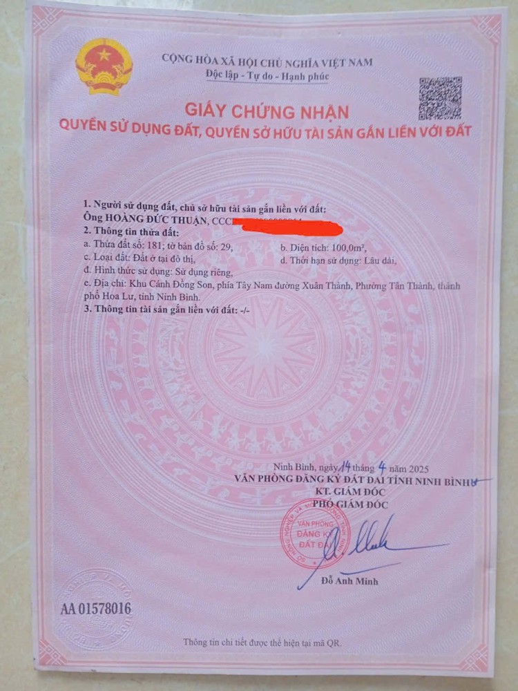 NHÀ ĐẸP - MẶT TIỀN - Chính Chủ Cần Bán Nhà 3 Tầng Đường Cát Linh, phường Hoa Lư, Ninh Bình