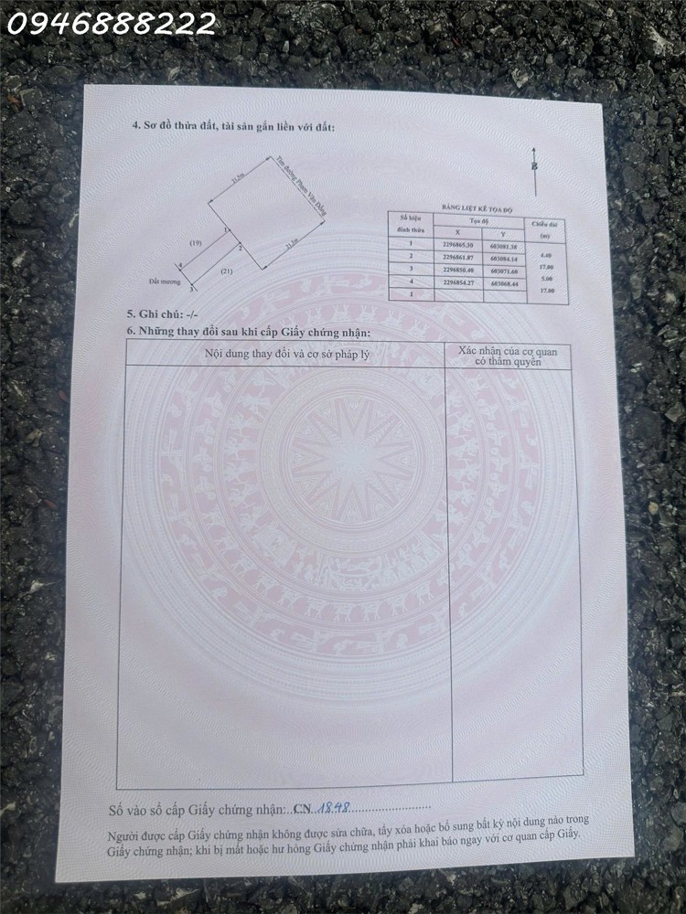 Bán lô đất mặt đường 353 - Dương Kinh - Cạnh nhà hàng Trâu Ngon