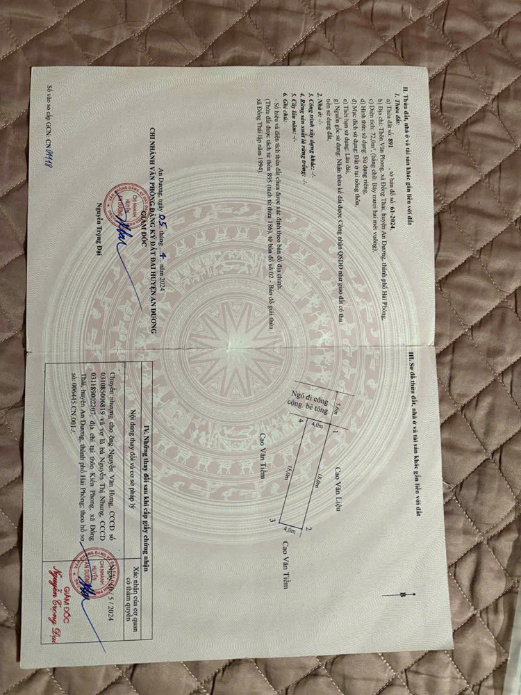 CỰC HIẾM - 72 M² – TDP VĂN PHONG, AN HẢI, AN DƯƠNG – HẢI PHÒNG