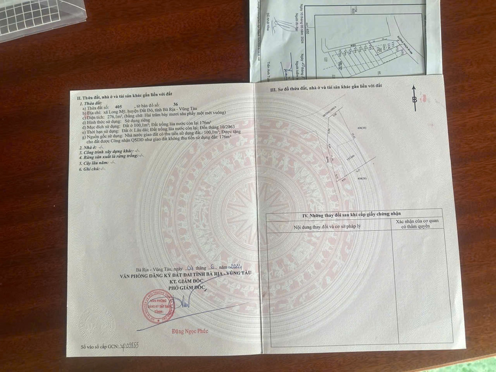 Lô góc 2 mặt tiền tại thị trấn phước hải . Đường nhựa khu dân cư 👉👉👉 Tổng dt 276m có 100,1m thổ