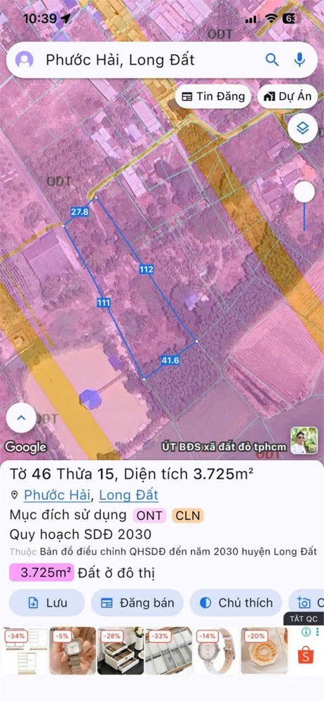 ĐẤT ĐẸP - GIÁ TỐT - CHÍNH CHỦ Cần Bán Nhanh Lô đất 3725 m2 Tại Xã Phước Hải, Long Đất, Bà Rịa 