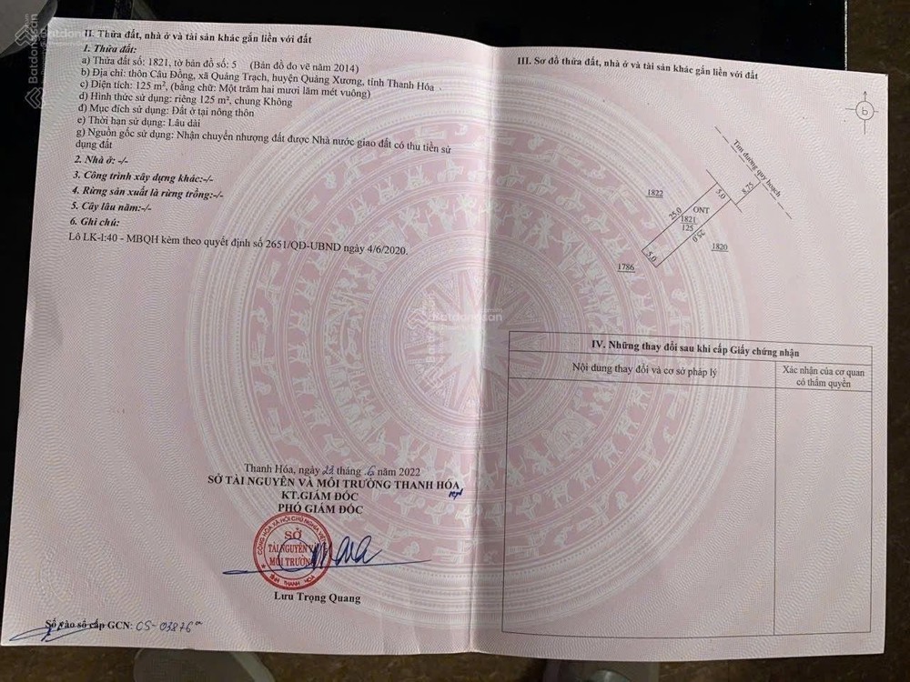 Đất Đẹp – Giá Đầu  Tư  – Chính Chủ Cần Bán Lô Đất Vị Trí Đẹp Tại Xã Quảng Trạch, Quảng Xương, Thanh