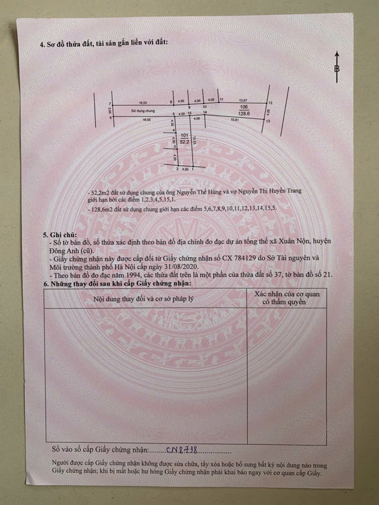 52,2m thôn Xuân Nộn - Đông Anh