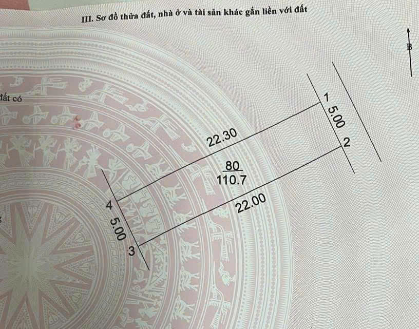 Cần bán đất 110,7 m2 full thổ cư - giá chỉ 4 tỷ 800 triệu - Huyện Phúc Thọ - Hà Nội