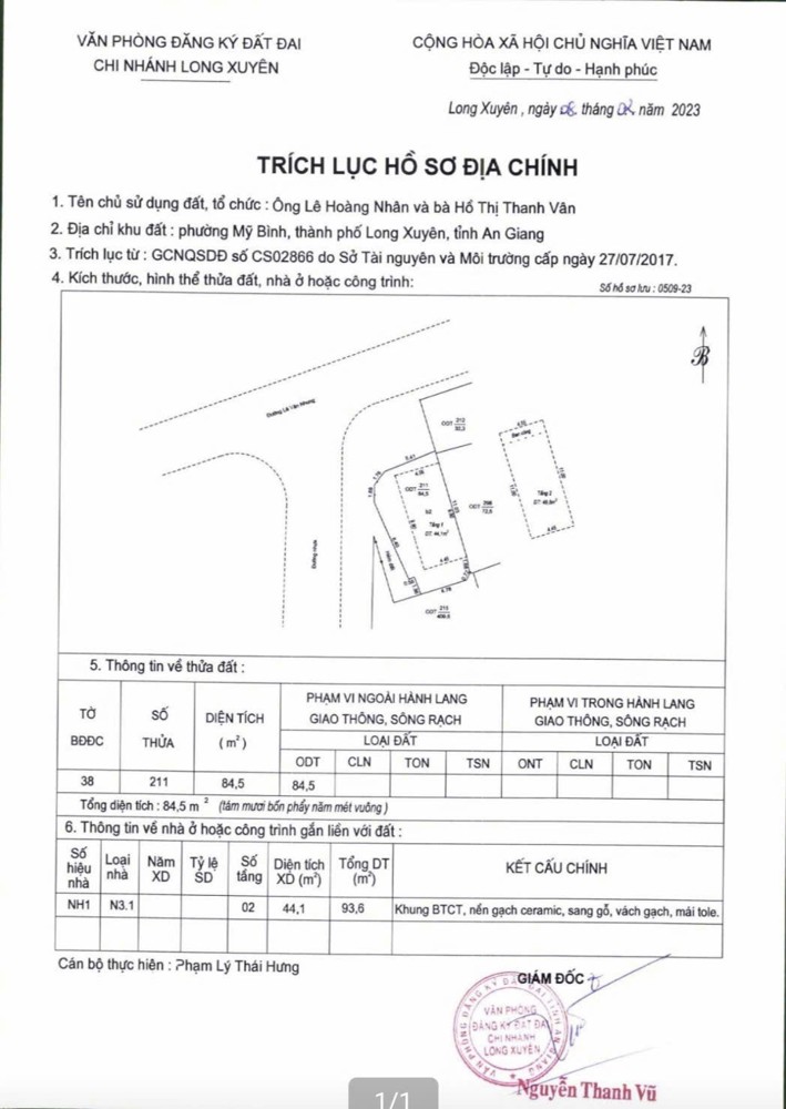 NHÀ CHÍNH CHỦ - 2 MẶT TIỀN Đường Lê Văn Nhung, Phường Mỹ Bình, TP Long Xuyên, An Giang