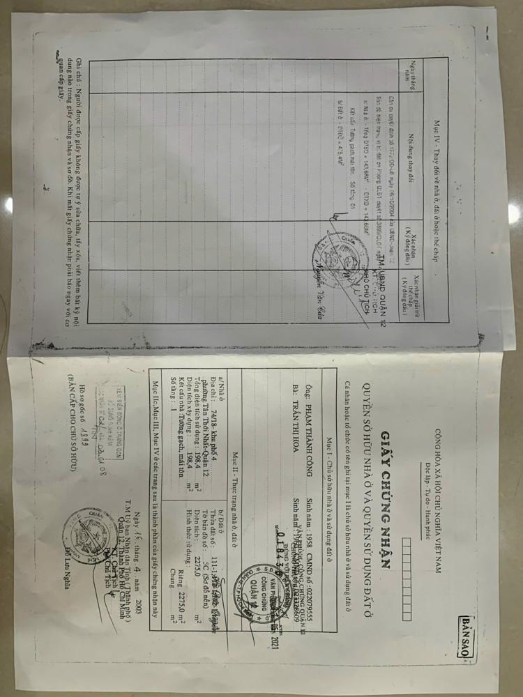SIÊU VỊ TRÍ – ĐẤT MẶT TIỀN TÂN THỚI NHẤT 17, Q12 PHÙ HỢP XÂY CHUNG CƯ / TRƯỜNG HỌC