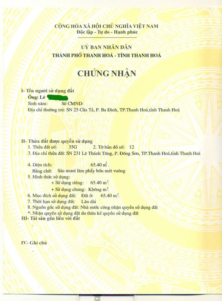 Đất Đẹp - Giá Tốt -Cần Bán Gấp Lô Đất Tại Số 231 Lê Thánh Tông, P.đông Sơn, Tp. Thanh Hóa, Thanh Hóa