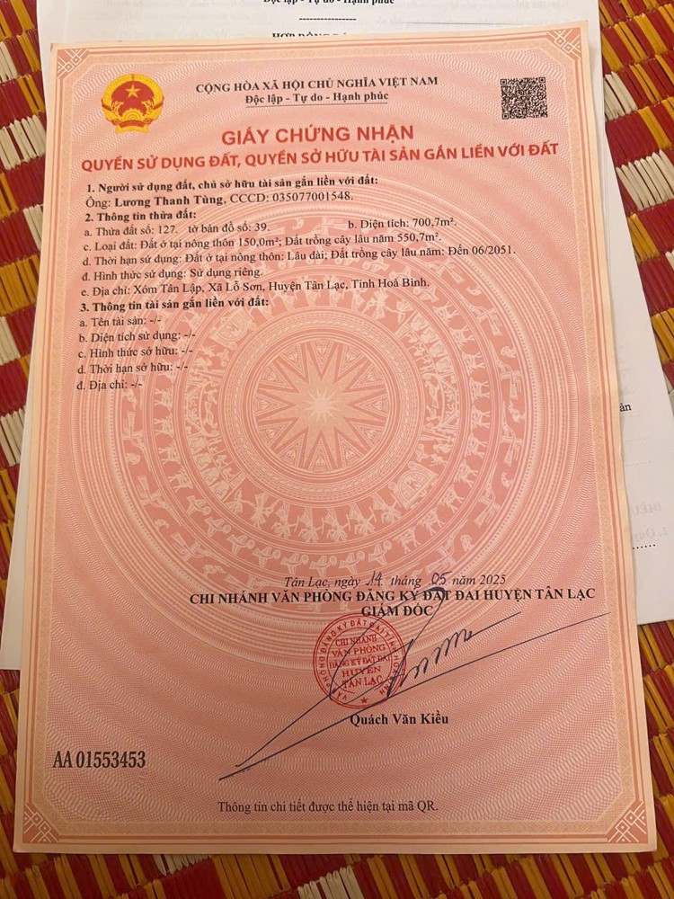 Đất Đẹp – Giá Đầu Tư - Chính Chủ Bán Đất Vị Trí Đẹp Tại Xã Lỗ Sơn, Huyện Tân Lạc, Tỉnh Hòa Bình