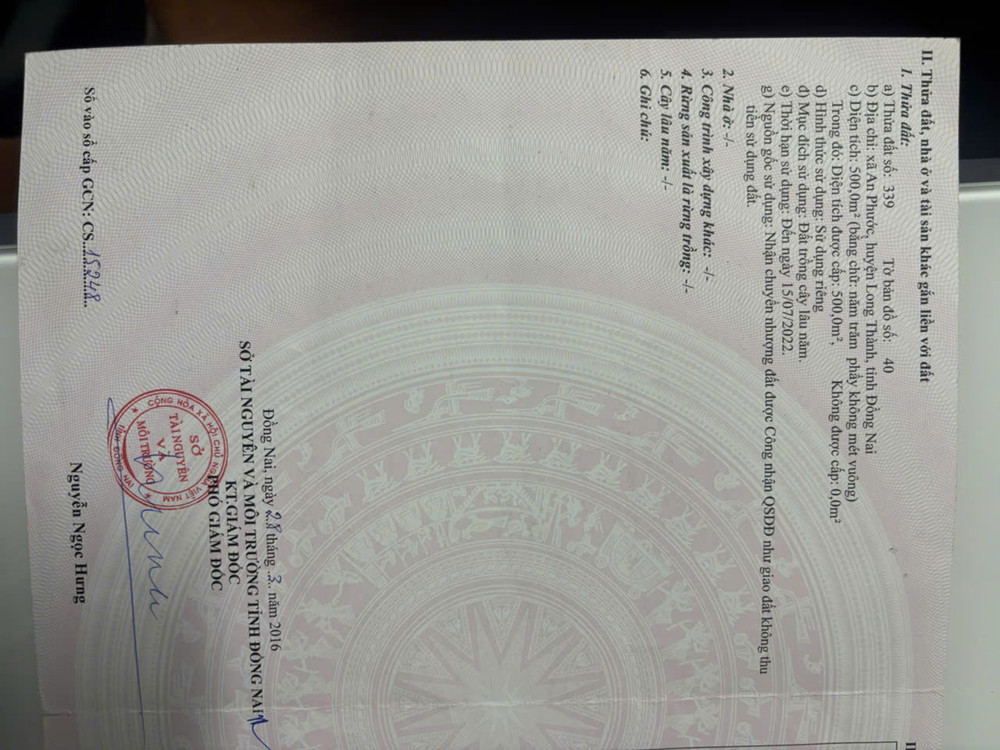 BÁN GẤP NHÀ RIÊNG 500m² – TẠI AN PHƯỚC, LONG THÀNH – SÁT KCN LONG ĐỨC