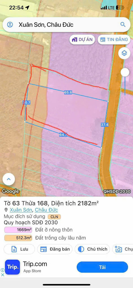 Đường Nhựa - Xuân Sơn .Khu Dân Cư . ✌✌✌: Với Diện Tích Ngang 5X40 Có 80 Thổ Cư . Giá Chỉ 570Tr
