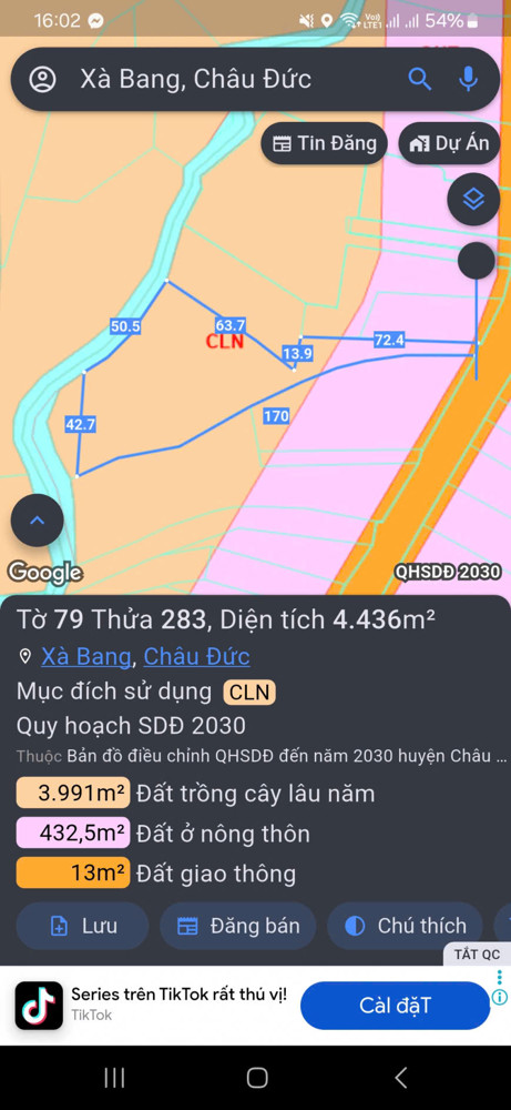 CHỦ CẦN BÁN GẦN 6 SÀO GẦN NHÀ THỜ ĐỨC HIỆP - LÁNG LỚN CHÂU ĐỨC BRVT