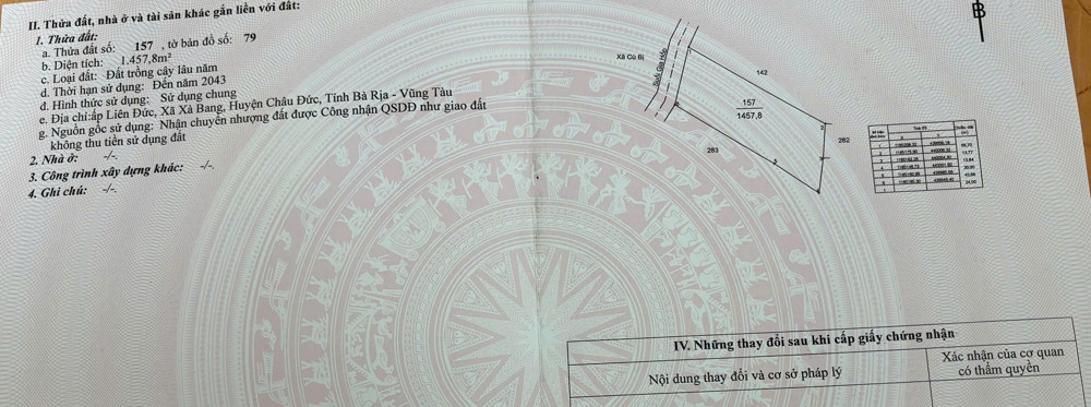 CHỦ CẦN BÁN GẦN 6 SÀO GẦN NHÀ THỜ ĐỨC HIỆP - LÁNG LỚN CHÂU ĐỨC BRVT