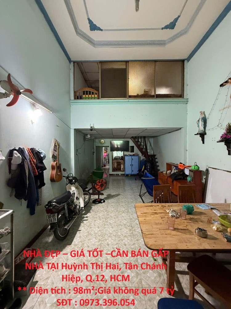 NHÀ ĐẸP – GIÁ TỐT –CẦN BÁN GẤP NHÀ TẠI Huỳnh Thị Hai, Tân Chánh Hiệp, Q.12, HCM