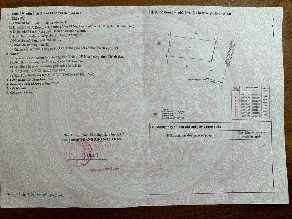 BÁN NHÀ 2 MẶT TIỀN ĐƯỜNG 2/4 – VỊ TRÍ ĐẮC ĐỊA BẬT NHẤT NHA TRANG. GIÁ BÁN 128TR/M2