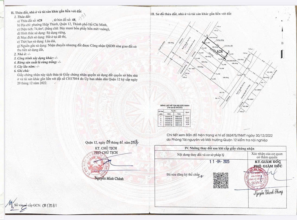 BÁN GẤP LÔ ĐẤT (4x20) MẶT TIỀN DƯƠNG THỊ MƯỜI – QUẬN 12 – GIÁ CHỈ 7,65 TỶ