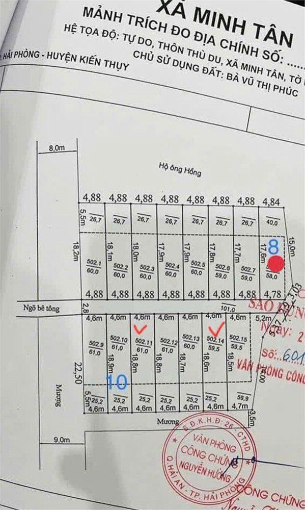 Lô 98m² giá 9xx triệu – rẻ nhất Thù Du Minh Tân  ZALO 0567 222 555