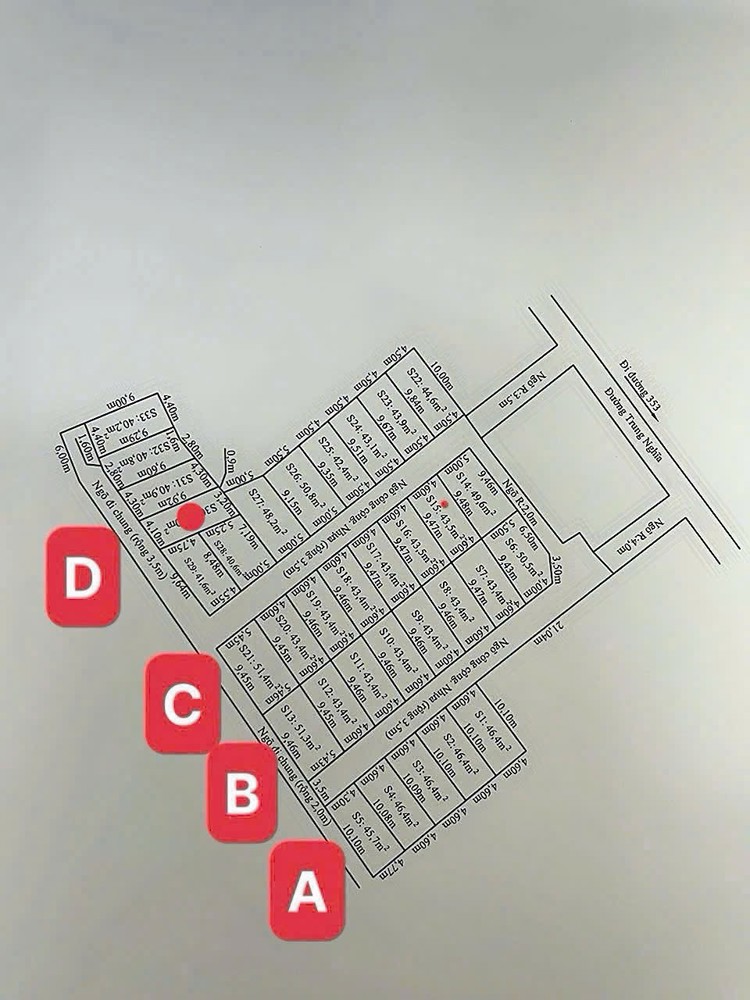 F0 giá hiếm 1,1xx tỷ – lô đẹp 43,4m² tuyến 2 Trung Nghĩa  ZALO 0567 222 555