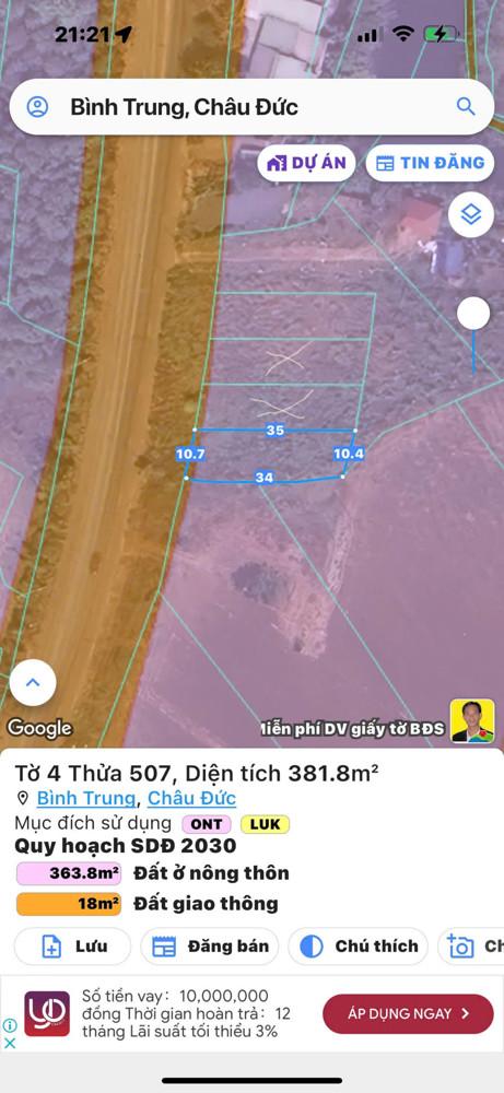 Chủ bán 4 nền F0 mt 765 bình giã hcm