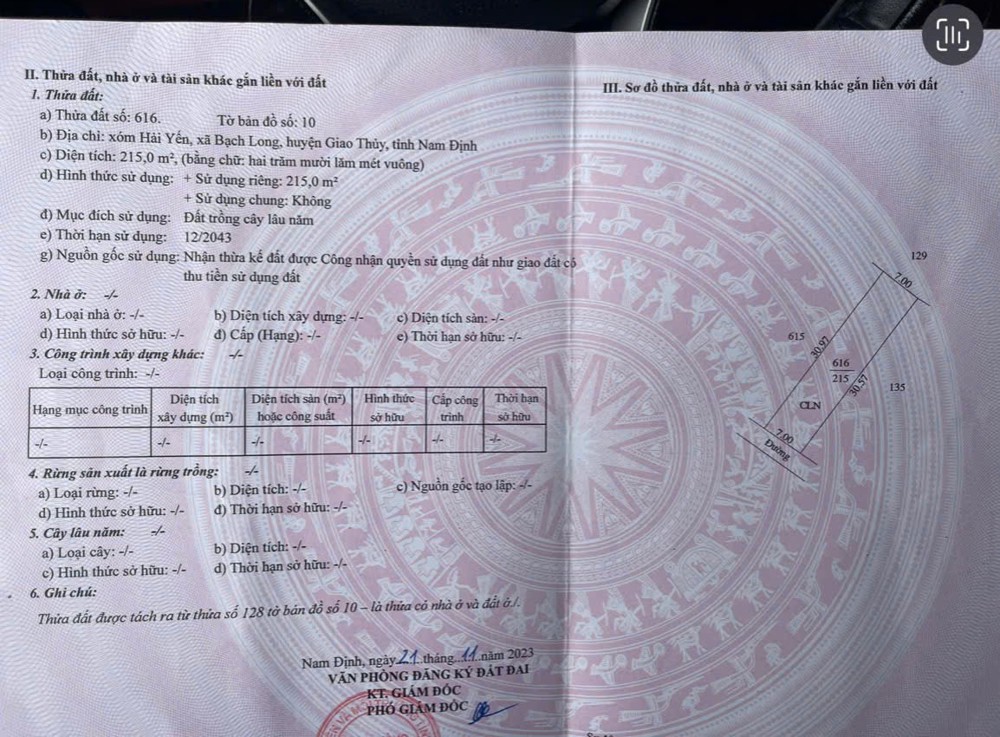 HOT HOT - CẦN BÁN 2 LÔ ĐẤT ĐẸP TẠI Xóm Long xuân, xã Bạch Long, Giao Thủy, Nam Định