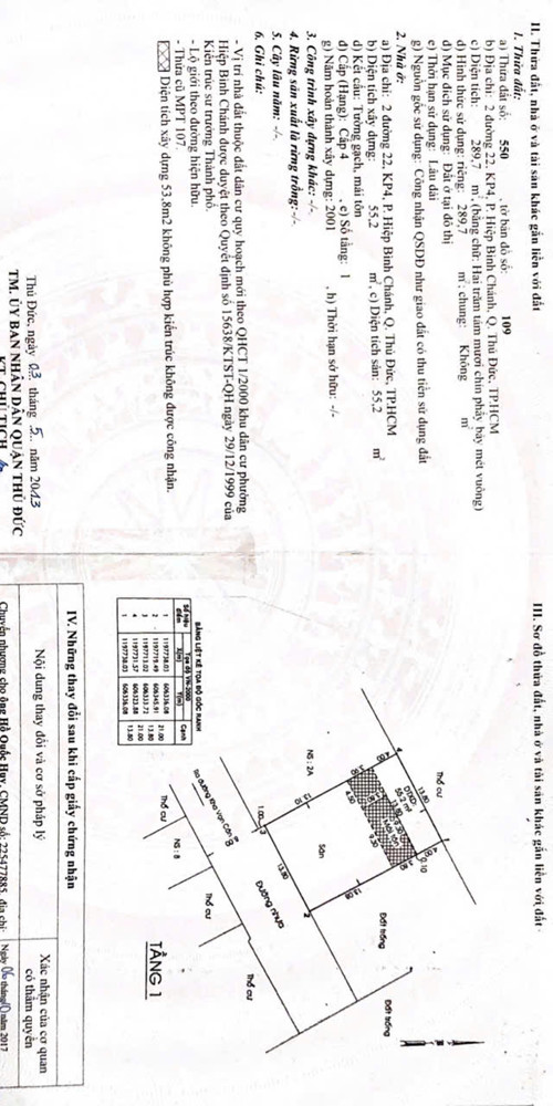 Bán Lô Đất Biệt Thự Đường Số 22 Hiệp Bình Chánh Thành Phố Thủ Đức