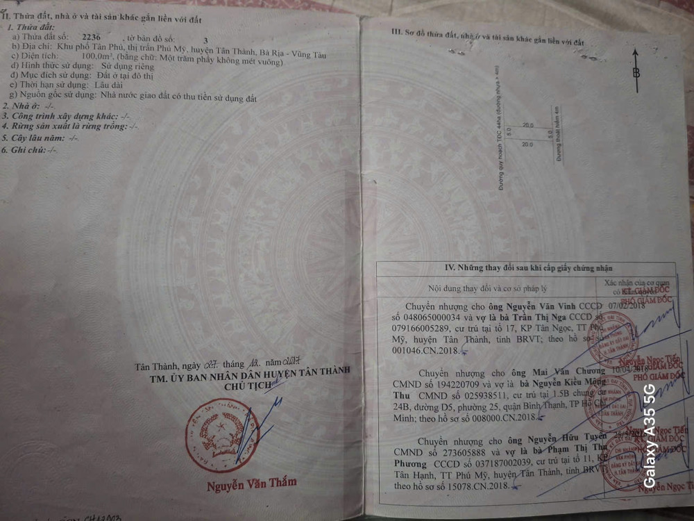 Đất chính chủ vị trí 44ha diện tích 5x20m đường Cao Văn Ngọc