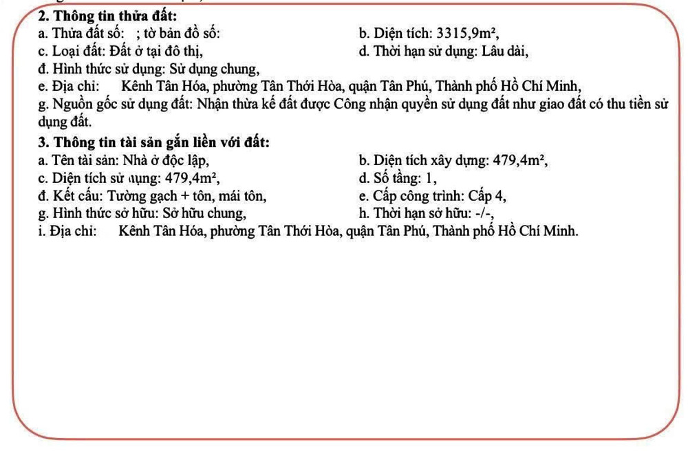 SIÊU BOM TẤN ĐẦU TƯ – ĐẤT MẶT TIỀN KÊNH TÂN HOÁ, TÂN PHÚ GIẢM SÂU KHÔNG TƯỞNG!