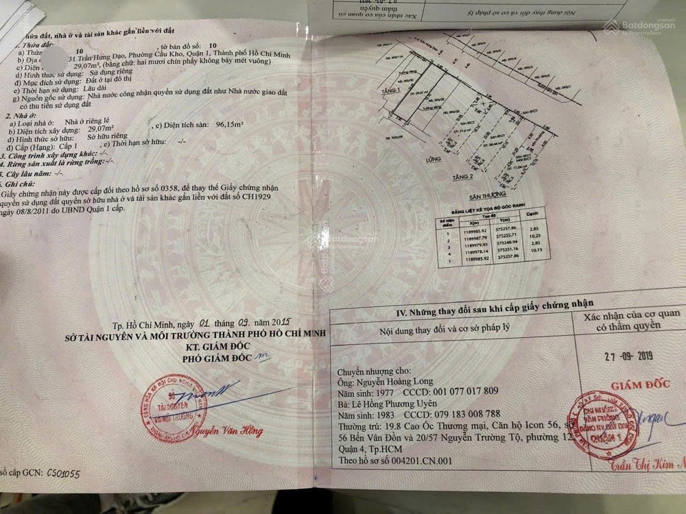 (Chính chủ) bán nhà Q1 P Cầu Kho 2 mặt tiền 4 tầng + tum 30m² DTSD 150m² 11,5 tỷ (TL)